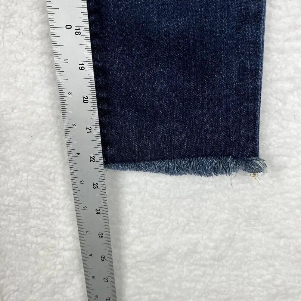 Adriano Goldschmied Jeans Womens 27R Blue Wash Stevie Slim Straight Fray Hem USA
